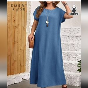 Emery Rose Teal Green/blue Long Maxi Dress Sz L